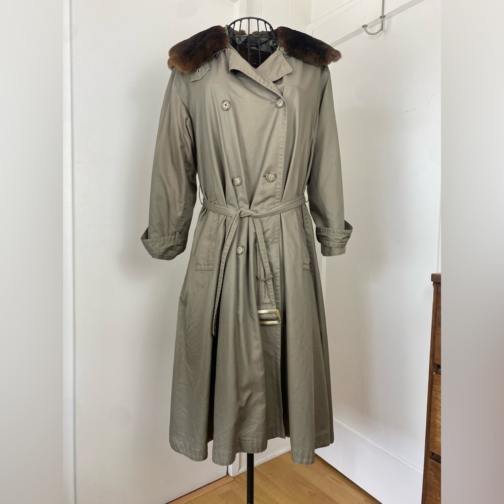 BISOGNI Faux Fur Lined Trench Coat